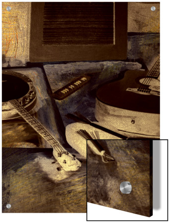 Abstract Still Life Of Banjo And Guitar by L.B. Pricing Limited Edition Print image