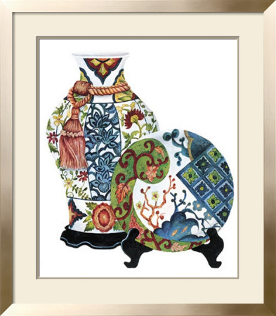 Oriental Vase And Plate by Pat Woodworth Pricing Limited Edition Print image