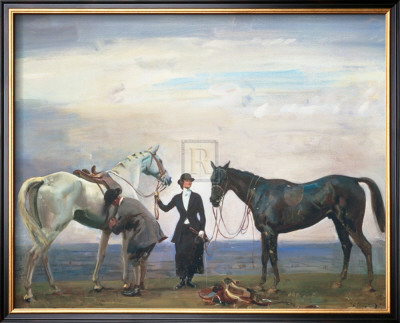 Changing Horses by Sir Alfred Munnings Pricing Limited Edition Print image