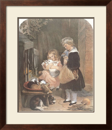 Children And Rabbits by Edwin Henry Landseer Pricing Limited Edition Print image