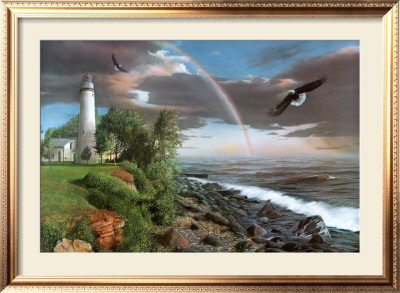 Eagle And Lighthouse by Kevin Daniel Pricing Limited Edition Print image