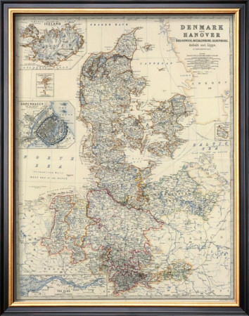 Denmark, Hanover, Brunswick, Mecklenburg, Oldenburg, C.1861 by Alexander Keith Johnston Pricing Limited Edition Print image