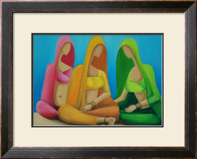 Blue Gathering by Sukhpal Grewal Pricing Limited Edition Print image