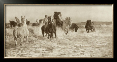 Horses Bathing by Lucy Elizabeth Kemp-Welch Pricing Limited Edition Print image