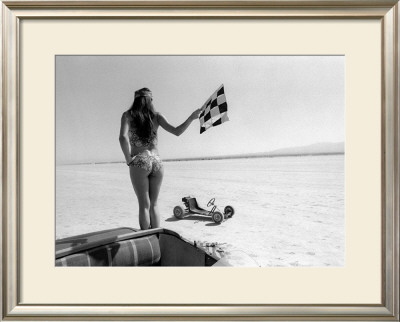 Pin-Up Girl: Salt Flat Checkerd Flag by David Perry Pricing Limited Edition Print image