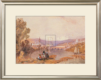 Figures Beside The Arno Near Florence by A. Vickers Pricing Limited Edition Print image