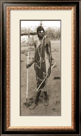Tribal Man With Spear by Alexis De Vilar Pricing Limited Edition Print image
