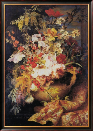 Panneau De Fleurs Dans Un Vase by Marie-Caroline Escallier Pricing Limited Edition Print image