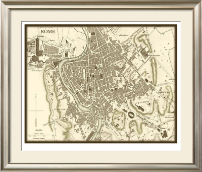 Sepia Map Of Rome by Vision Studio Pricing Limited Edition Print image