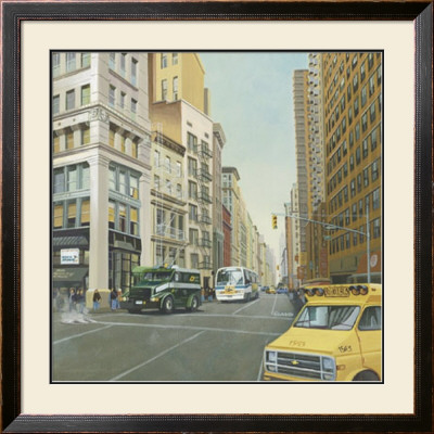 Street Scene With School Bus by Klaus Gohlke Pricing Limited Edition Print image