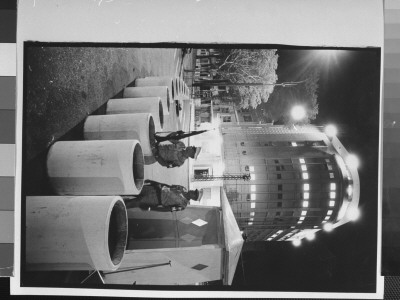 American Mps, With Guns Ready, Through The Night Outside The Us Embassy After Terrorist Bomb by Bill Eppridge Pricing Limited Edition Print image