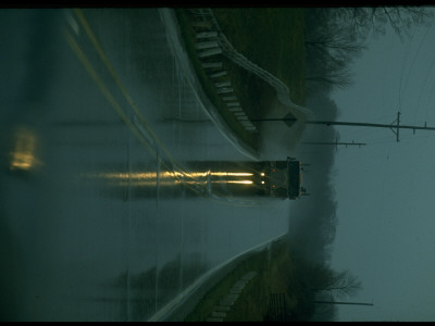 Tractor Trailer Truck On 2-Lane Highway In Rain Regardingdangerous Highway Situations by Ralph Crane Pricing Limited Edition Print image