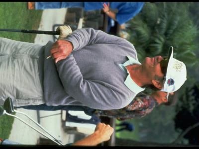 Actor Jack Nicholson Waiting To Tee Off At Lapd Golf Tournament by Mirek Towski Pricing Limited Edition Print image
