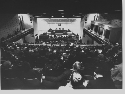 Courtroom During Trial Of Nazi War Criminal Adolf Eichmann by Gjon Mili Pricing Limited Edition Print image