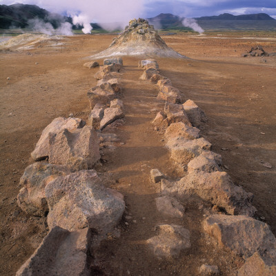 High Angle View Of Rock Formations In A Field, Iceland by Magnus Hjorleifsson Pricing Limited Edition Print image