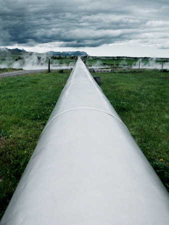 Hot Water Pipe In A Geothermal Area In Borgarfjordur, Iceland by Atli Mar Pricing Limited Edition Print image