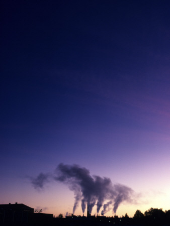 Smoke Coming From Chimneys At Dusk by Anders Tukler Pricing Limited Edition Print image