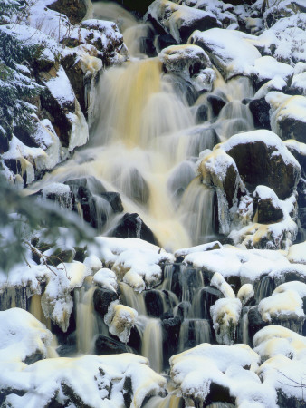 A Waterfall In Wintertime In Finland by Kalervo Ojutkangas Pricing Limited Edition Print image