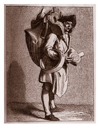 Daily Life In French History: A Bellows Seller And Bucket Mender In 18Th Century Paris, France by Gustave Doré Pricing Limited Edition Print image