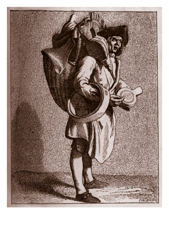 Daily Life In French History: A Bellows Seller And Bucket Mender In 18Th Century Paris, France by Gustave Dore Pricing Limited Edition Print image