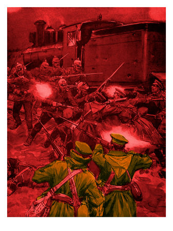 World War I- A Frontier Skirmish Between Russians And A German Advance Guard by Gustave Dore Pricing Limited Edition Print image