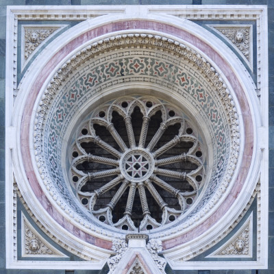 Florence Architectural Details, Rose Window, Duomo West Side by Mike Burton Pricing Limited Edition Print image
