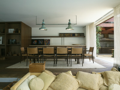 Casa Marrom, Sao Paulo, Dining Area, Architect: Isay Weinfeld by Alan Weintraub Pricing Limited Edition Print image