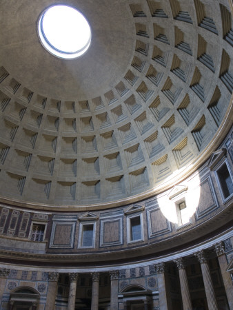 The Ceiling And Natural Spotlight At The Pantheon, Rome, Italy by David Clapp Pricing Limited Edition Print image