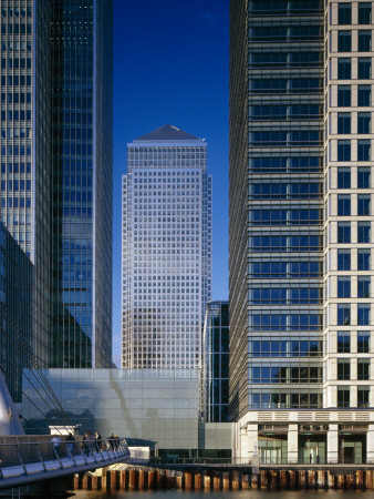 Canary Wharf, Docklands, London, 1 Canada Square With 25 And 40 Bank Steet In Foreground by David Churchill Pricing Limited Edition Print image