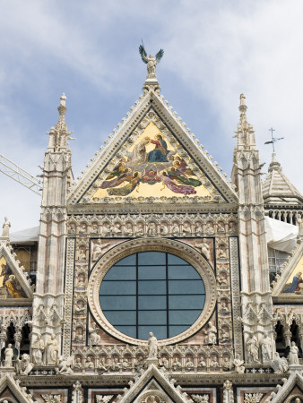 Detail Of The Facade Of The Duomo, Siena, Tuscany, Italy by David Clapp Pricing Limited Edition Print image