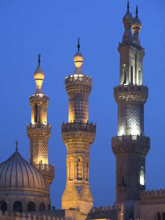 Al-Azhar Mosque, Cairo, 10Th Century, Dome And Minarets by David Clapp Pricing Limited Edition Print image