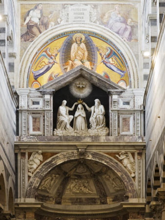 Statues And Artwork In The Nave, The Duomo, Pisa, Italy by David Clapp Pricing Limited Edition Print image