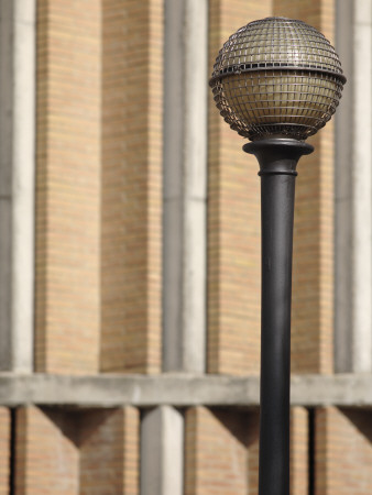 Streetlamp With Detail Of South Facade Of Palacio Provincial De Ferias Y Exposiciones Ifeca by David Borland Pricing Limited Edition Print image