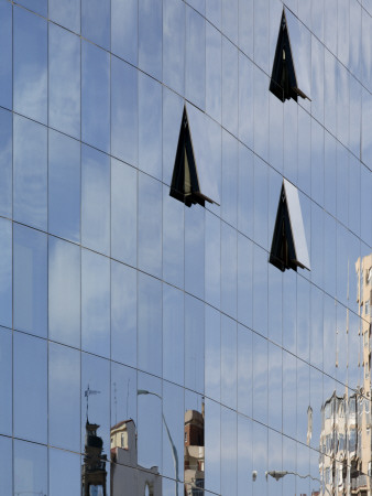 Detail Of Europe Building - Edificio Europa With Windows (Portrait), Leon, Spain by David Borland Pricing Limited Edition Print image