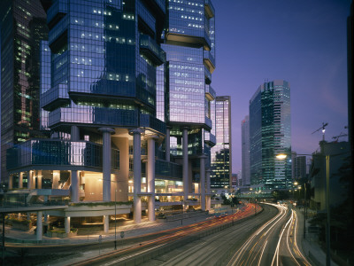 Lippo Centre, Previously Known As The Bond Centre, Hong Kong, 1986 - 1988, Exterior At Night by Ian Lambot Pricing Limited Edition Print image