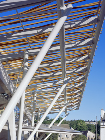 Scottish Parliament, Edinburgh, Scotland, Public Entrance Canopy by Keith Hunter Pricing Limited Edition Print image