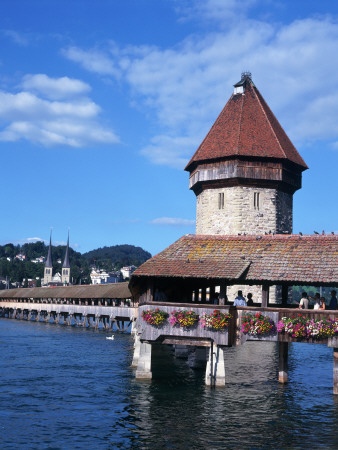The Medieval Wooden Kapellbrucke, Lucerne by Marcel Malherbe Pricing Limited Edition Print image