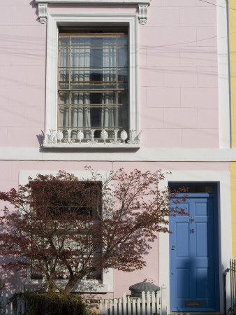 Pastel-Coloured Row House, Kentish Town, London by Natalie Tepper Pricing Limited Edition Print image