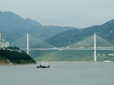 Bridge At Badong, Three Gorges, Yangtze River, China by Natalie Tepper Pricing Limited Edition Print image