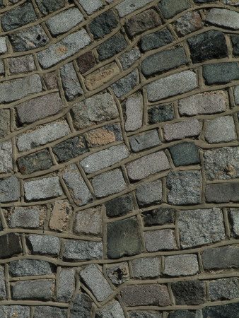 Backgrounds - Grey Pavior Blocks Set In Random Wave Pattern by Natalie Tepper Pricing Limited Edition Print image