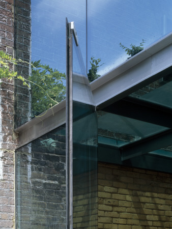 Glass House Extension Near Regent's Park Nw1, Detail Of Steel Beam Construction Of Extension by Nicholas Kane Pricing Limited Edition Print image