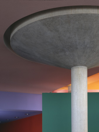 Sto Distribution Centre, Hamburg- Interior Detail Of Coloured Ceiling With Mushroom Column by Richard Bryant Pricing Limited Edition Print image