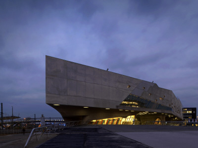 Phaeno Science Centre, Wolfsburg, 2005, West Exterior At Dusk, Zaha Hadid Architects by Richard Bryant Pricing Limited Edition Print image