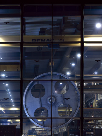 Doppelmayr, Ropeway Factory, Dornbirn, Interior Looking Through Glass Wall by Richard Bryant Pricing Limited Edition Print image