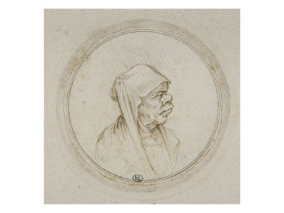 Caricature D'une Vieille Femme Coiffée D'un Voile by Léonard De Vinci Pricing Limited Edition Print image