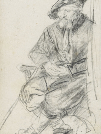 Homme Assis Tourne A Gauche by Rembrandt Van Rijn Pricing Limited Edition Print image