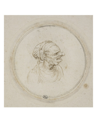 Vieille Femme En Buste La Tête De Profil À Gauche by Léonard De Vinci Pricing Limited Edition Print image