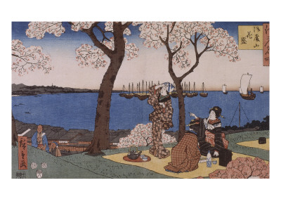 Les Cerisiers En Fleurs À Gotenyama by Ando Hiroshige Pricing Limited Edition Print image