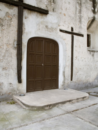 Doorway Of Local Church, Merida, Yucatan, Mexico by Julie Eggers Pricing Limited Edition Print image