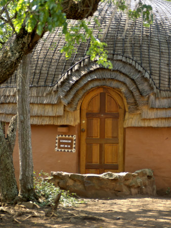 Zulu Home Doorway, Shakaland, Kwazulu Natal, South Africa by Jim Engelbrecht Pricing Limited Edition Print image